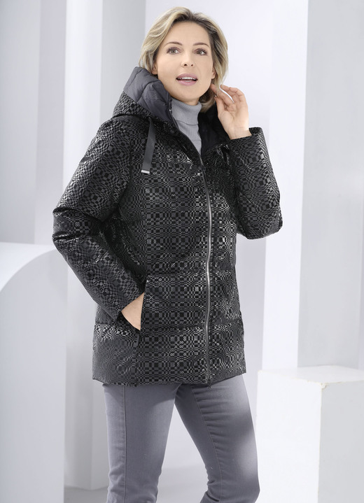 Kurz - Funktionsjacke mit fester Kapuze, in Größe 036 bis 052, in Farbe SCHWARZ Ansicht 1