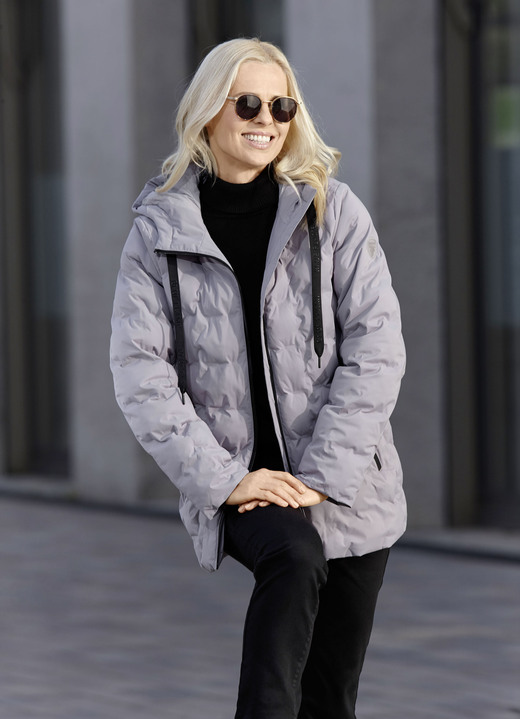 Winterjacken - Jacke mit geklebten Kammern, in Größe 036 bis 052, in Farbe STEINGRAU Ansicht 2