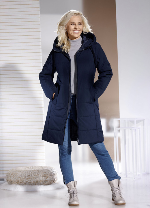 Jacken & Mäntel - Kurzmantel mit fester Kapuze, in Größe 038 bis 054, in Farbe NACHTBLAU Ansicht 3