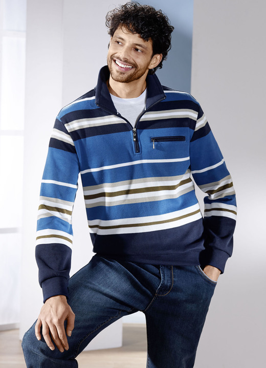 Sweatshirts - Troyer mit Brusttasche Sweatshirts - Troyer mit Brusttasche, in Größe 046 bis 062, in Farbe ROYALBLAU-MARINE-WEISS