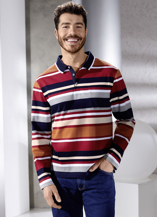 Sweatshirts - Poloshirt mit Seitenschlitzen Sweatshirts - Poloshirt mit Seitenschlitzen, in Größe 046 bis 062, in Farbe DUNKELROT-MARINE-TERRA