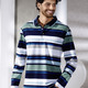 Sweatshirts - Poloshirt mit Seitenschlitzen – Farbe JADEGRÜN-MARINE-WEISS Sweatshirts - Poloshirt mit Seitenschlitzen, in Größe 046 bis 062, in Farbe DUNKELROT-MARINE-TERRA