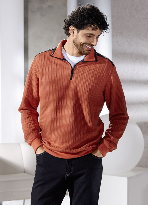 Sweatshirts - Troyer mit Strukturdessin Sweatshirts - Troyer mit Strukturdessin, in Größe 046 bis 062, in Farbe TERRA