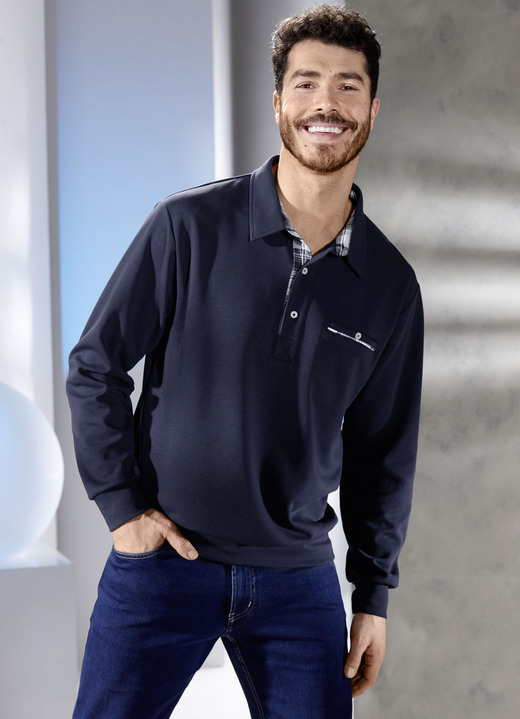Sweatshirts - Poloshirt in 3 Farben Sweatshirts - Poloshirt in 3 Farben, in Größe 046 bis 062, in Farbe DUNKELBLAU