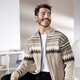 Strickjacken - Jacke mit durchgehendem Reißverschluss, in Größe 046 bis 062, in Farbe BEIGE-BRAUN MELIERT – Farbe BEIGE-BRAUN MELIERT – Ansicht 1