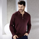 Uni - Polopullover mit kurzem Reißverschluss in 3 Farben – Farbe BORDEAUX Uni - Polopullover mit kurzem Reißverschluss in 3 Farben, in Größe 046 bis 062, in Farbe MARINE