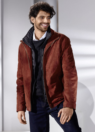 Lederkurzjacke mit Innentaschen