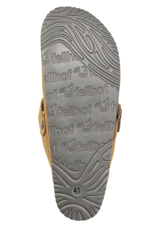 Hausschuhe - Gefütterte Herren-Clogs, mit Lammfell, in Größe 041 bis 047, in Farbe COGNAC Ansicht 3