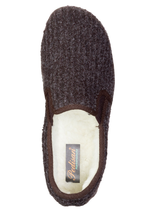 Hausschuhe - Gefütterte Herren-Hausschuhe, mit Schurwolle, in Größe 040 bis 046, in Farbe SCHWARZ Ansicht 5