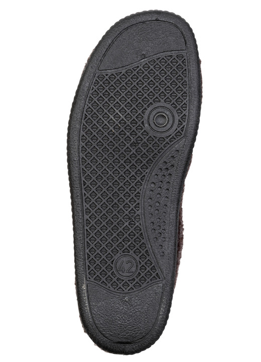 Hausschuhe - Gefütterte Herren-Hausschuhe, mit Schurwolle, in Größe 040 bis 046, in Farbe SCHWARZ Ansicht 6