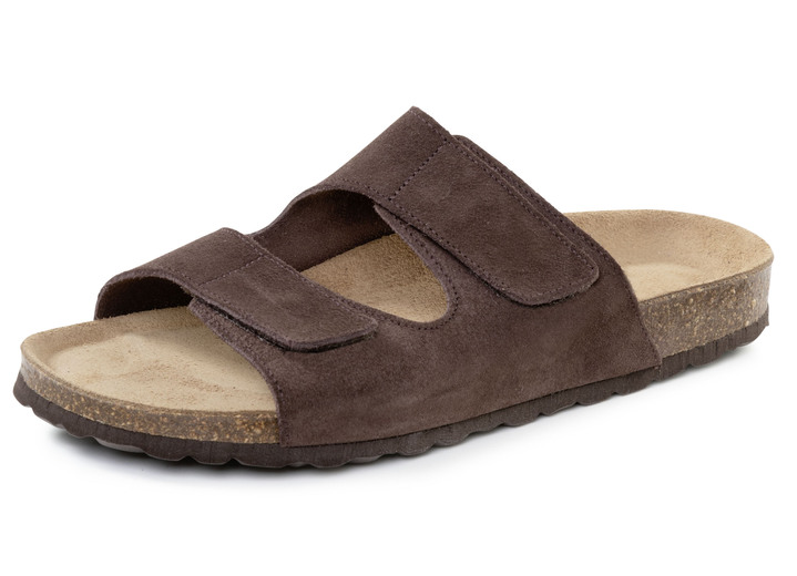 Sandalen & Pantoletten - GINO GALANTE, klassiche Herren-Pantoletten, Weite H, mit Klettverschluss, in Größe 040 bis 046, in Farbe BRAUN Ansicht 1