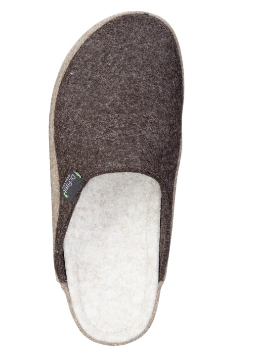 Hausschuhe - Komfortable, Herren-Hausschuhe, aus Wollfilz, in Größe 042 bis 047, in Farbe BRAUN Ansicht 2