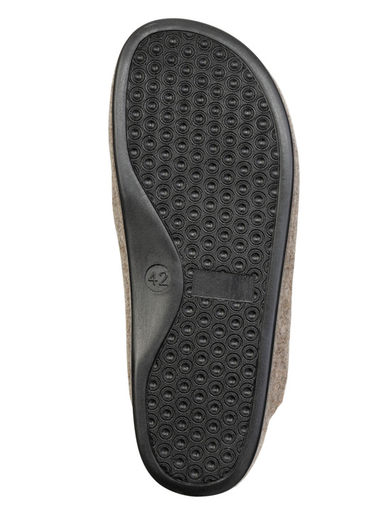 Hausschuhe - Komfortable, Herren-Hausschuhe, aus Wollfilz, in Größe 042 bis 047, in Farbe BRAUN Ansicht 3