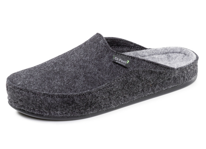 Hausschuhe - Komfortable, Herren-Hausschuhe, aus Wollfilz, in Größe 042 bis 047, in Farbe BRAUN Ansicht 4