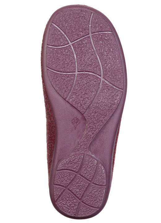 Hausschuhe - Laurina, klassiche Damen-Hausschuhe, mit herausnehmbarem Fußbett, in Größe 036 bis 041, in Farbe BORDEAUX Ansicht 3