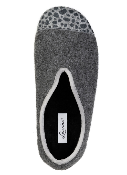 Hausschuhe - Laurina, trendige Damen-Hausschuhe, Weite H, mit Leo-Druck, in Größe 036 bis 042, in Farbe ANTHRAZIT-ROT Ansicht 5