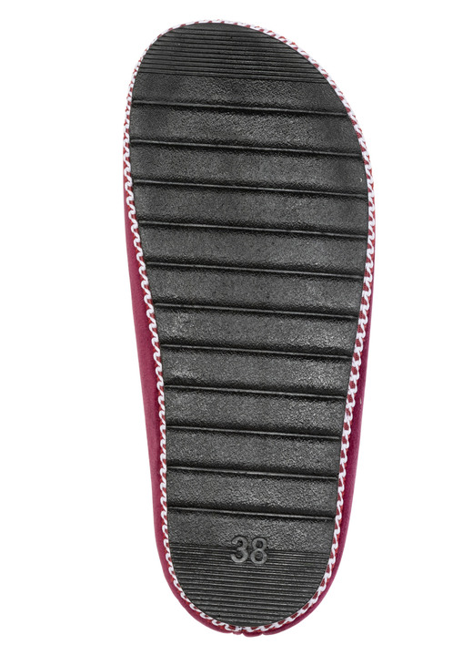 Hausschuhe - Laurina, klassische Damen-Hausschuhe, Weite G, mit gemusterter Bordüre, in Größe 036 bis 042, in Farbe BEIGE Ansicht 6