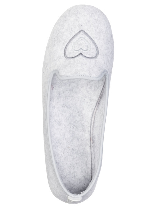 Hausschuhe - Laurina, klassische Damen-Hausschuhe, mit herausnehmbarem Fußbett, in Größe 036 bis 042, in Farbe HELLGRAU Ansicht 2