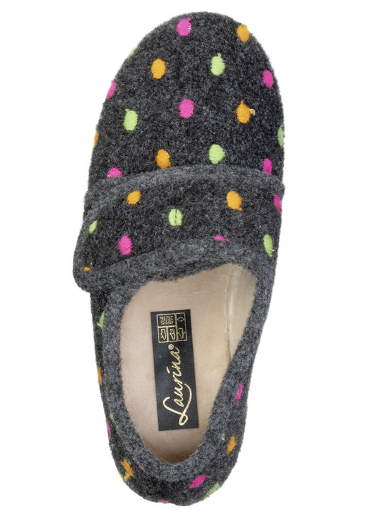 Damen - Laurina, klassische Damen-Hausschuhe, mit Klettverschluss, in Größe 036 bis 042, in Farbe GRAU Ansicht 5
