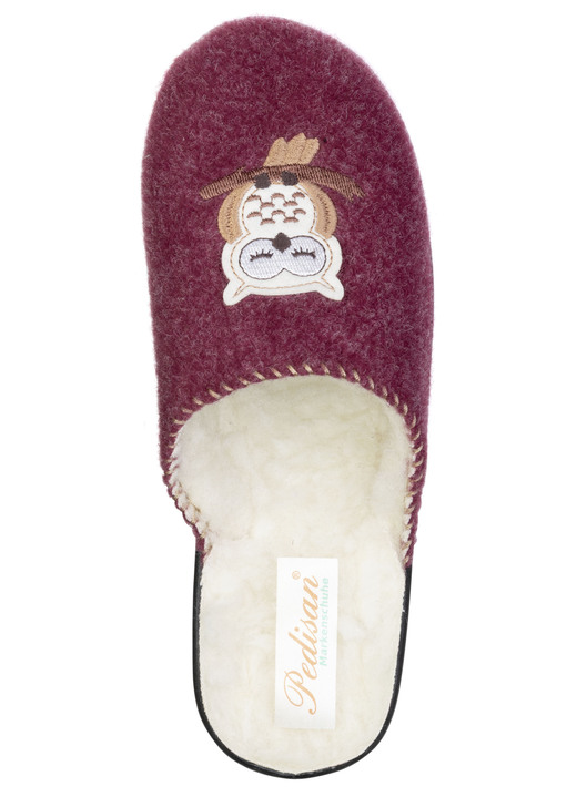 Hausschuhe - Gefütterte Damen-Hausschuhe, mit Schurwolle, in Größe 036 bis 042, in Farbe MARINE Ansicht 5