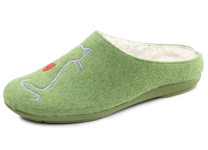 Hausschuhe - Warme Damen-Hausschuhe, mit Wolle, in Größe 036 bis 041, in Farbe MARINE Ansicht 4