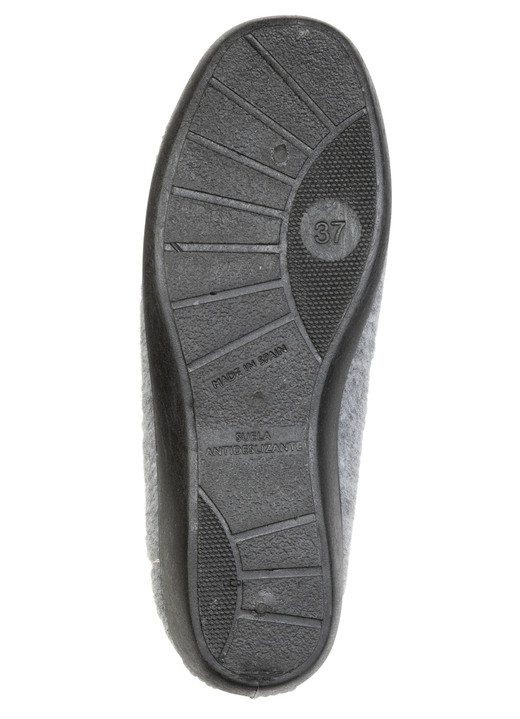 Hausschuhe - Klassische Damen-Hausschuhe, mit Gummizug, in Größe 036 bis 042, in Farbe GRAU-MARINE Ansicht 3