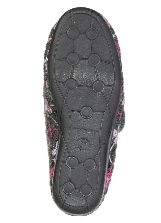 Hausschuhe - Gefütterte Damen-Hausschuhe, mit Klettverschluss, in Größe 036 bis 042, in Farbe ANTHRAZIT Ansicht 3