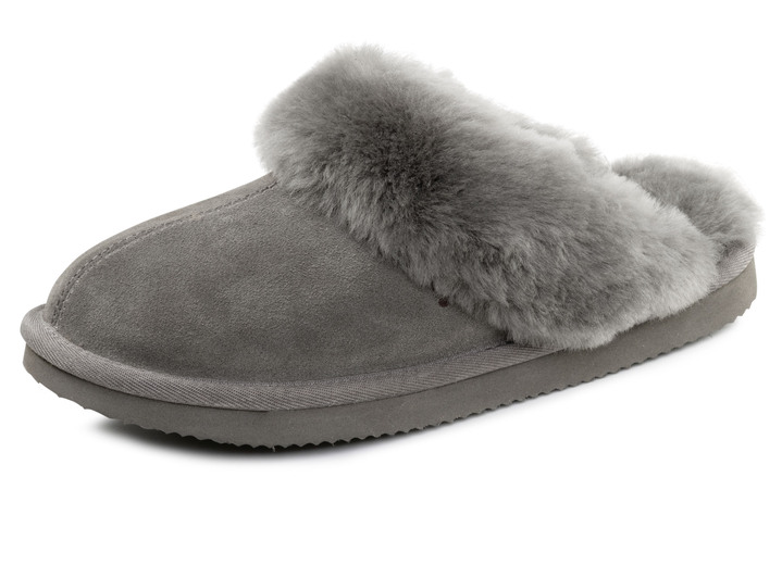 Hausschuhe - ELENA EDEN, warme Damen-Hausschuhe, mit Lammfell, in Größe 036 bis 042, in Farbe CAMEL Ansicht 4