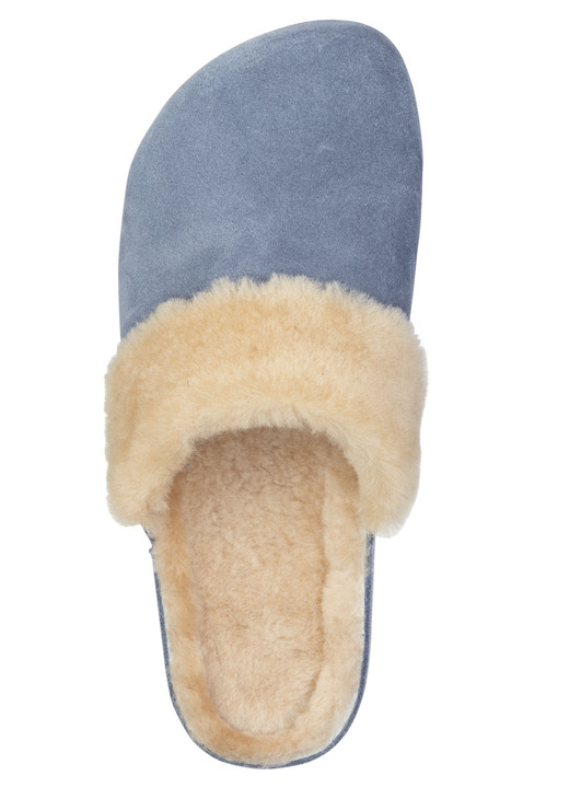 Hausschuhe - Mubb, warme Damen-Hausschuhe, Weite H, mit Lammfell, in Größe 036 bis 042, in Farbe JEANS Ansicht 2