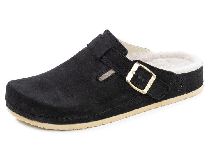 Hausschuhe - Mubb, klassische Damen-Hausschuhe, Weite H, mit Lammfell, in Größe 036 bis 042, in Farbe BLEU Ansicht 7