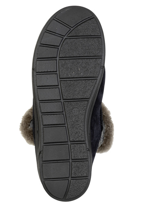 Hausschuhe - ELENA EDEN, warme Damen-Hausschuhe, Weite H, mit Lammfell, in Größe 036 bis 041, in Farbe MARINE Ansicht 3