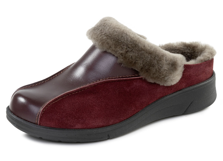 Hausschuhe - ELENA EDEN, warme Damen-Hausschuhe, Weite H, mit Lammfell, in Größe 036 bis 041, in Farbe MARINE Ansicht 4