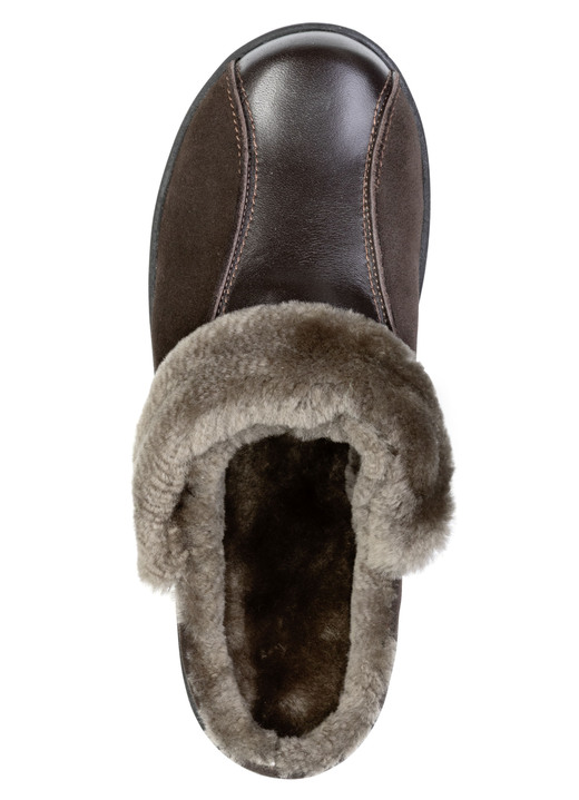 Hausschuhe - ELENA EDEN, warme Damen-Hausschuhe, Weite H, mit Lammfell, in Größe 036 bis 041, in Farbe MARINE Ansicht 8