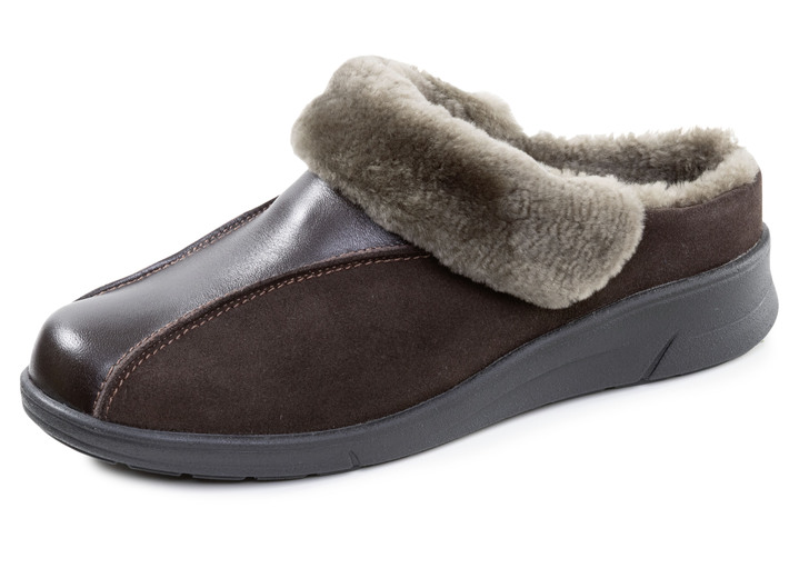 Hausschuhe - ELENA EDEN, warme Damen-Hausschuhe, Weite H, mit Lammfell, in Größe 036 bis 041, in Farbe MARINE Ansicht 7