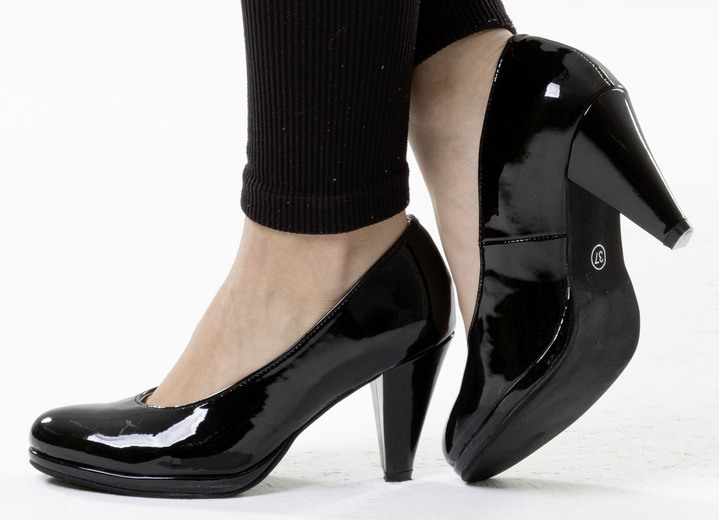 Pumps & Ballerina - Andrea Conti, schicke Damen-Pumps, aus glänzendem Lackmaterial, in Größe 036 bis 042, in Farbe BORDEAUX Ansicht 7