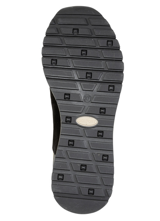 Slipper & Schnürschuhe - laurakent, stylische Damen-Sneaker, Weite G, mit herausnehmbarem Fußbett, in Größe 035 bis 041, in Farbe SCHWARZ-BORDEAUX-GOLD Ansicht 3