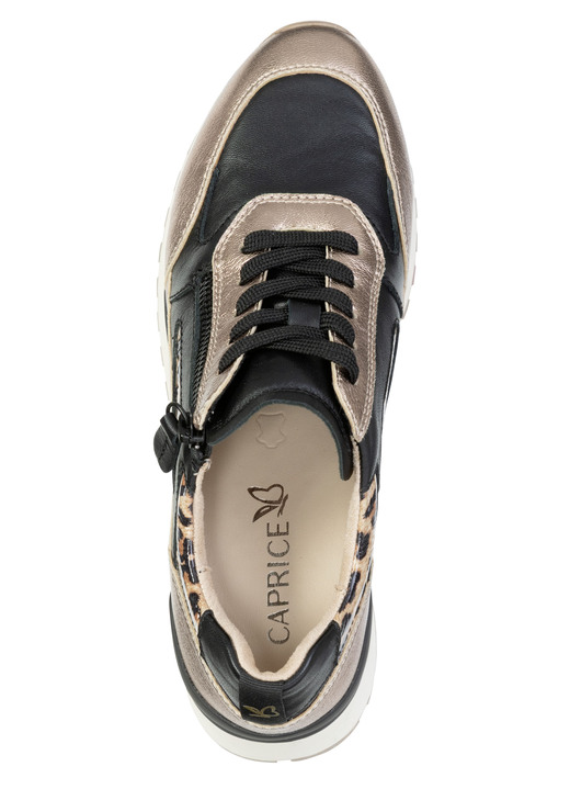 Slipper & Schnürschuhe - Caprice, trendige Damen-Sneaker, Weite G, mit herausnehmbarem Lederfußbett, in Größe 036 bis 042, in Farbe SCHWARZ-BRONZE Ansicht 2