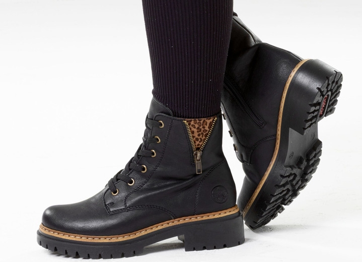 Stiefel & Stiefeletten - Rieker, trendige Damen-Stiefeletten, Winterschuhe, mit Reißverschluss, in Größe 036 bis 042, in Farbe BEIGE-SCHWARZ Ansicht 18