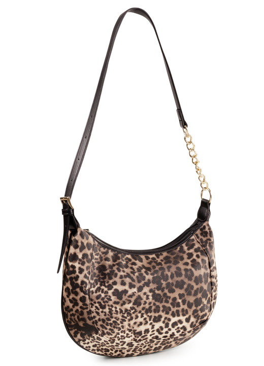 Taschen - Tasche, Damen, mit verstellbarem Umhängeriemen mit Ketten-Detail, in Farbe BRAUN-SCHWARZ Ansicht 2