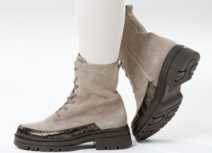 Stiefel & Stiefeletten - Waldläufer, bequeme Damen-Stiefeletten, Winterschuhe, Weite H, mit herausnehmbarem Fußbett, in Größe 3 1/2 bis 8, in Farbe TAUPE Ansicht 5