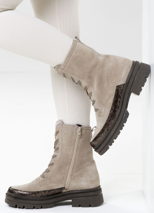 Stiefel & Stiefeletten - Waldläufer, bequeme Damen-Stiefeletten, Winterschuhe, Weite H, mit herausnehmbarem Fußbett, in Größe 3 1/2 bis 8, in Farbe TAUPE Ansicht 4