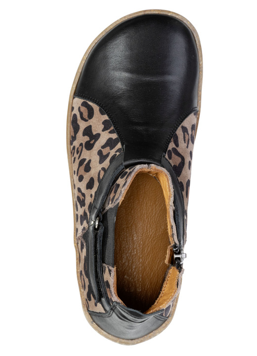 Stiefel & Stiefeletten - Gemini, trendige Damen-Barfußschuhe, Weite G, mit herausnehmbarem Fußbett, in Größe 036 bis 042, in Farbe SCHWARZ-TAUPE Ansicht 2