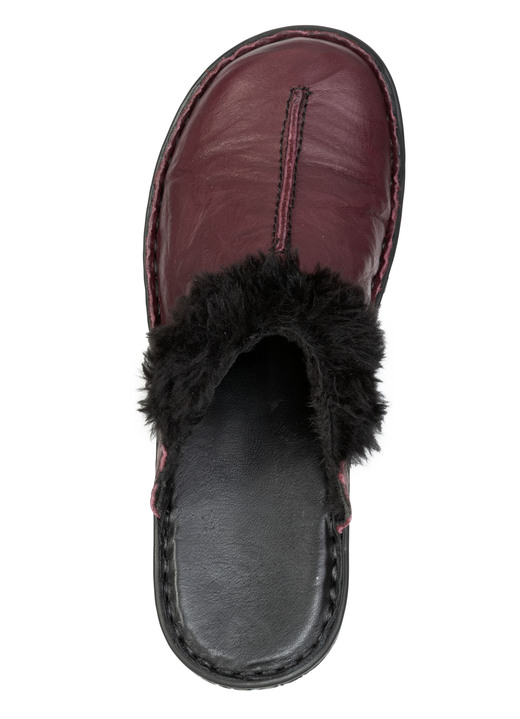 Sandaletten & Pantoletten - ELENA EDEN, klassische Damen-Clogs, Weite G, mit Plüsch, in Größe 036 bis 042, in Farbe BURGUND Ansicht 2