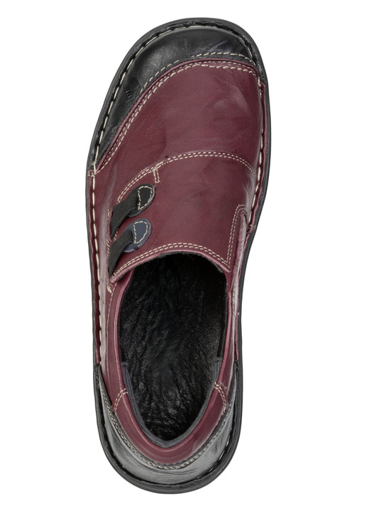 Slipper & Schnürschuhe - ELENA EDEN, klassische Damen-Slipper, Weite G, mit herausnehmbarem Fußbett, in Größe 036 bis 043, in Farbe BURGUND-SCHWARZ Ansicht 2