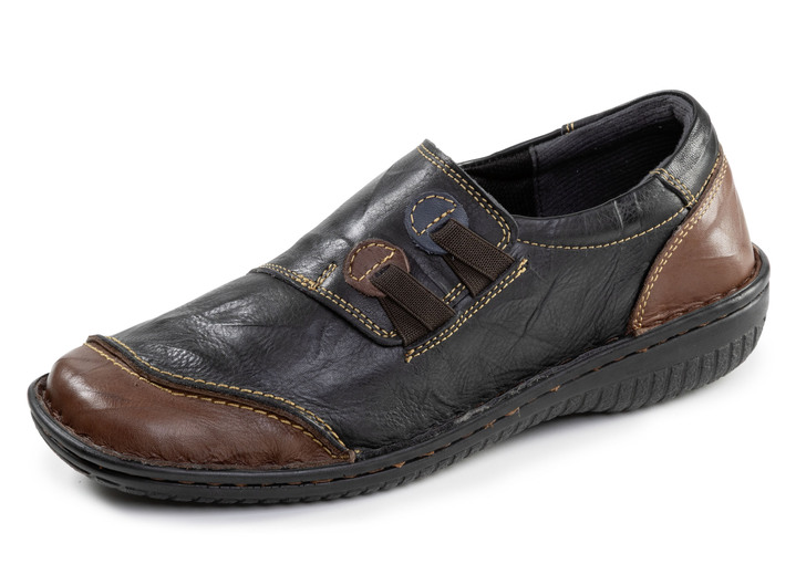 Slipper & Schnürschuhe - ELENA EDEN, klassische Damen-Slipper, Weite G, mit herausnehmbarem Fußbett, in Größe 036 bis 043, in Farbe BURGUND-SCHWARZ Ansicht 4