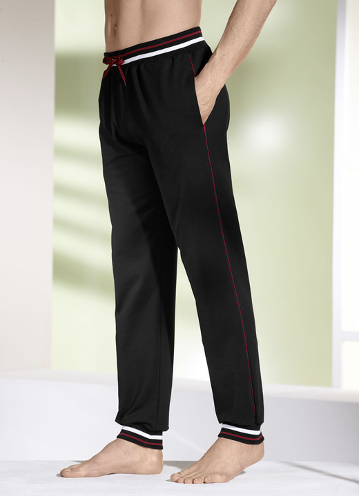 Freizeithosen - Hose mit Ripp-Bündchen, in Größe 024 bis 062, in Farbe SCHWARZ Ansicht 1
