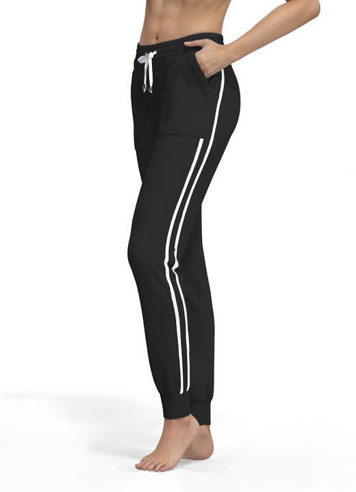 Freizeithosen - Hose von Laurina, in Größe 018 bis 054, in Farbe GRAU MELIERT Ansicht 3