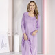 Langarm - Nachthemd, knöchellang und gebogten Abschlüssen , in Größe 036 bis 056, in Farbe FLIEDER – Farbe FLIEDER – Ansicht 2