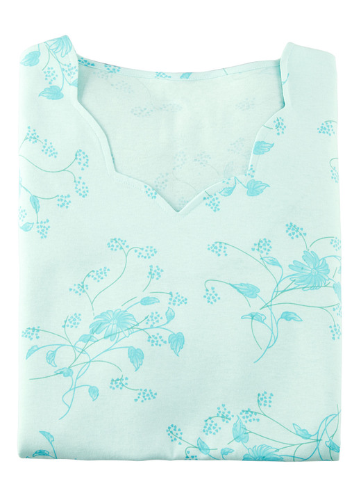 Kurzarm - Nachthemd, Kurzarm mit V-Ausschnitt, in Größe 038 bis 060, in Farbe MAGNOLIE-BUNT Ansicht 6