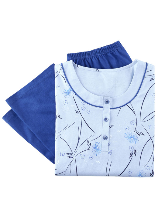 Schlafanzüge & Shortys - Schlafanzug, Langarm mit Knopfleiste, in Größe 036 bis 060, in Farbe KROKUS-BUNT Ansicht 4